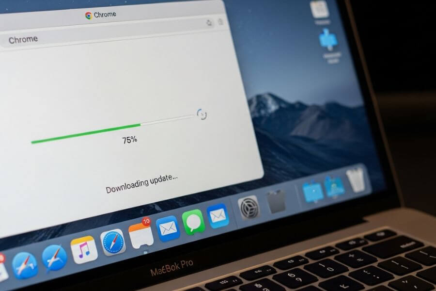 Updating Google Chrome on Mac.