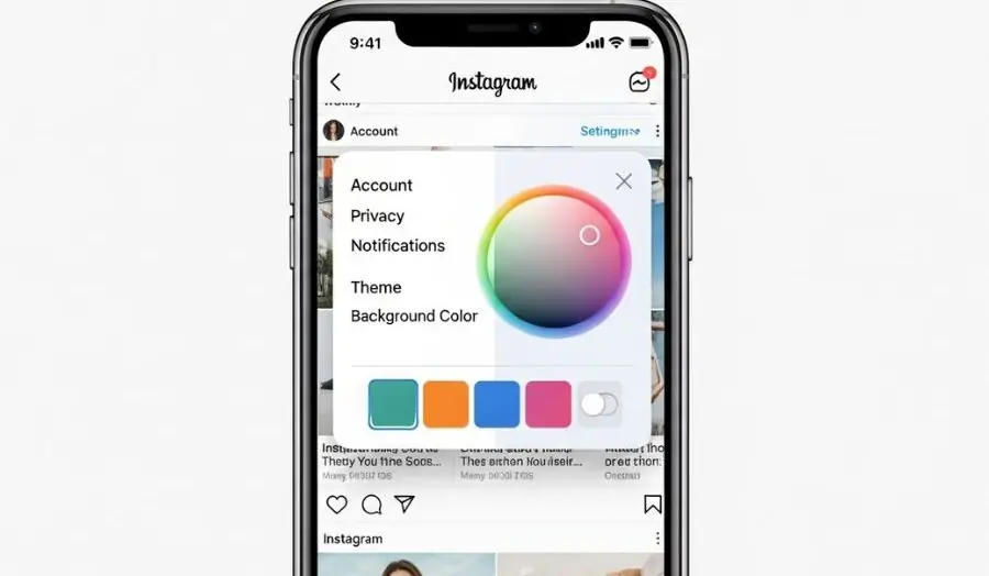 change the background color of an Instagram