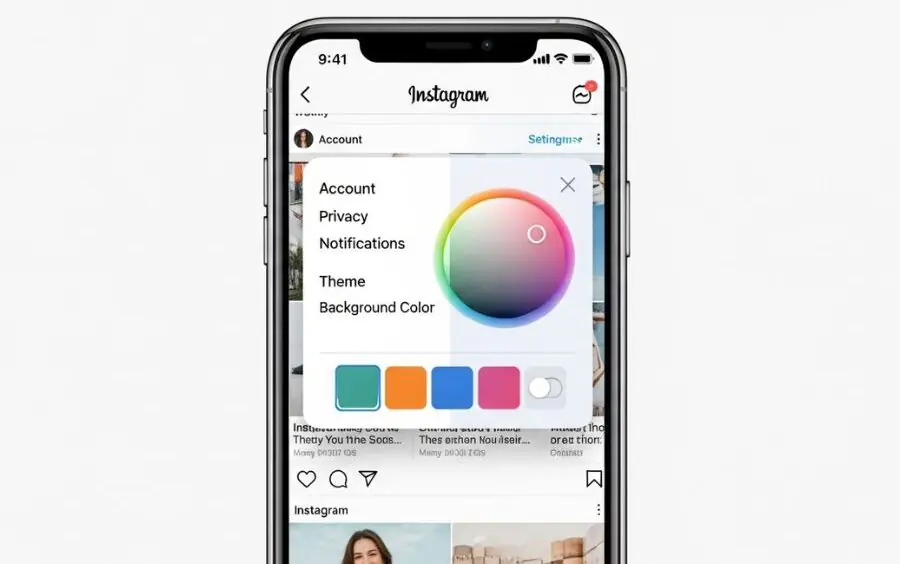 change the background color of an Instagram