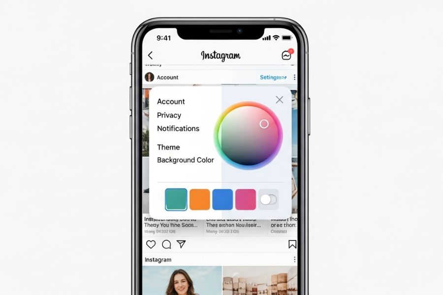 change the background color of an Instagram