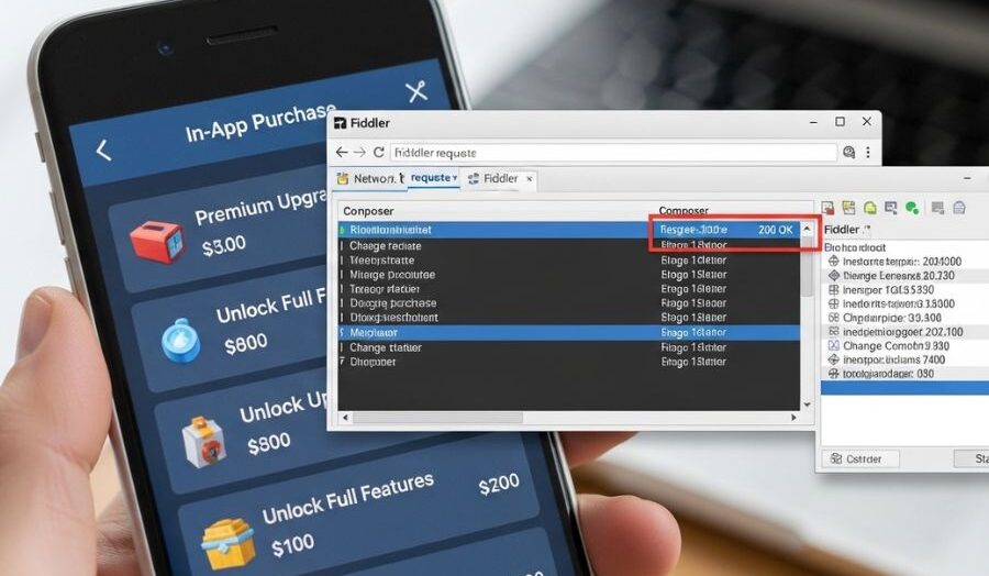 android in-app purchase hack with fiddler