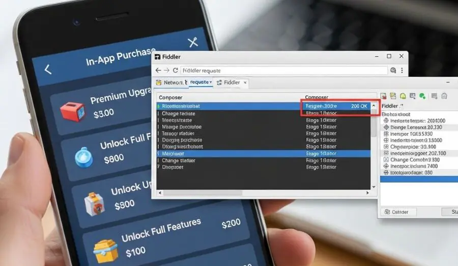 android in-app purchase hack with fiddler