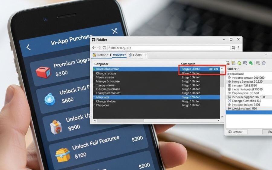 android in-app purchase hack with fiddler