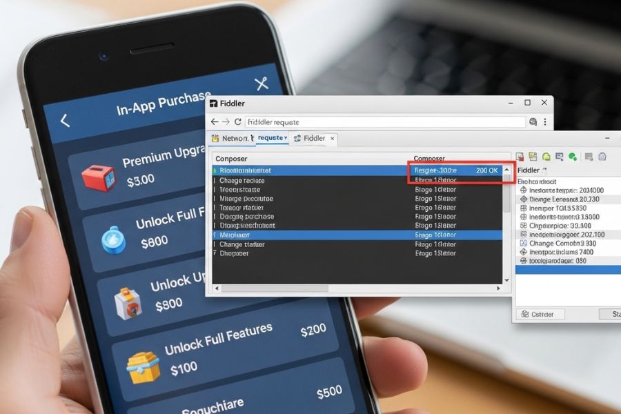 android in-app purchase hack with fiddler